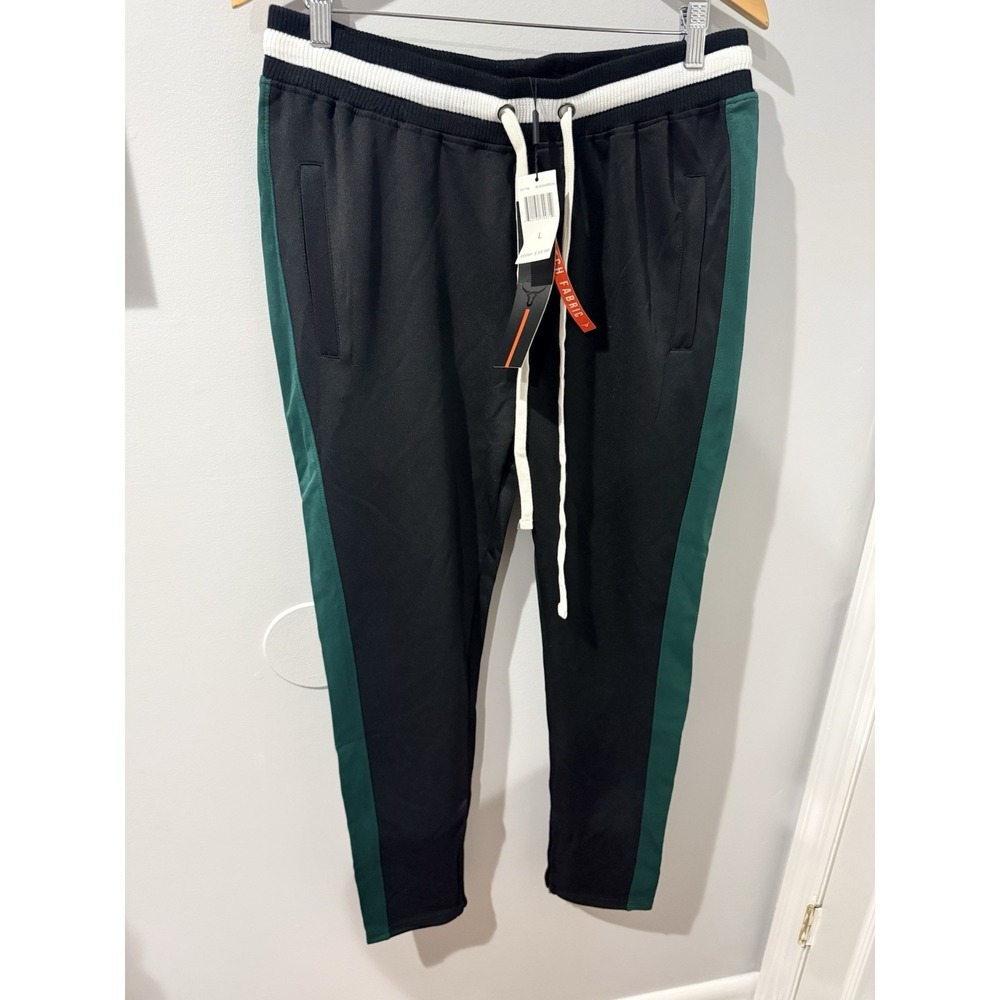 SCREENSHOT Sweatpants‎ Mens Large Hip Hop Embroidered Black Athletic Jogger NWT